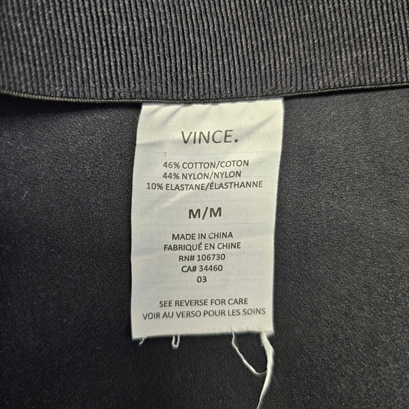 Vince. Women's Sz M Black Center Seam Ankle Back Split Side Zipper - Picture 3 of 8